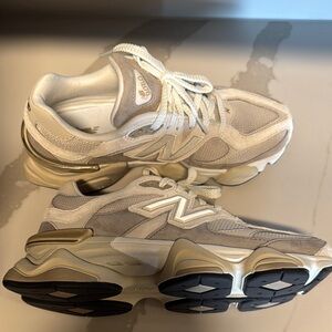 New Balance Cream and Gold Athletic Shoes